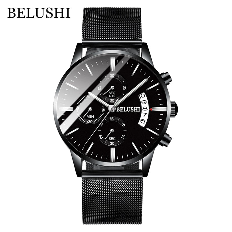 BELUSHI Business-Casual Men’s Watch — Chronograph, Hardlex